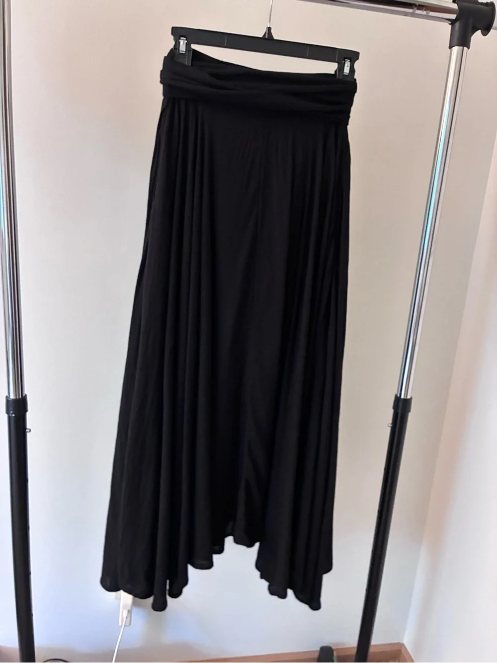 Free People high waist volume Maxi Skirt with Tie Waist